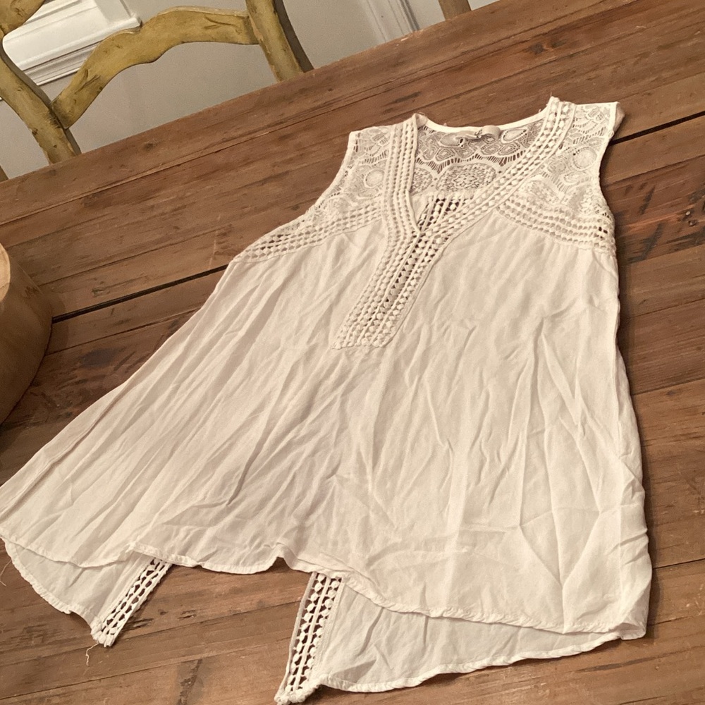 Ya Los Angeles Cream Lace Detail Blouse